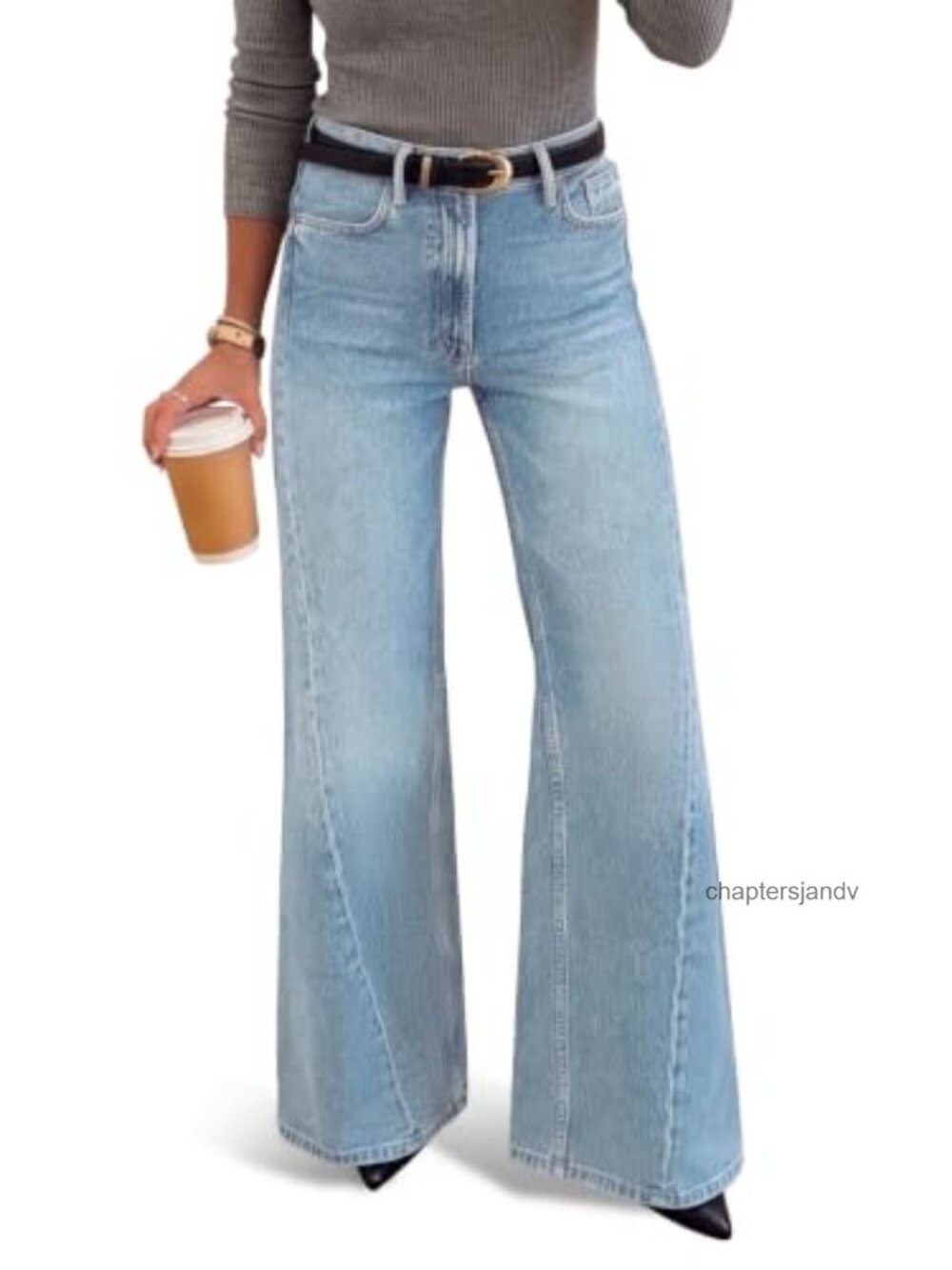 High Waisted Flare Jeans Stretchy Wide Leg Denim Pants
